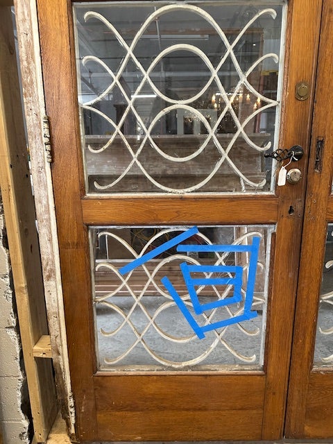 French Oak Doors in Jamb with Iron and Glass | Hudson Valley House