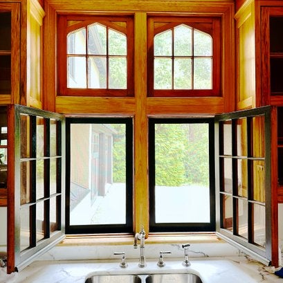 Double Casement 9 Lite Window Unit With Gothic Transoms | Hudson Valley ...