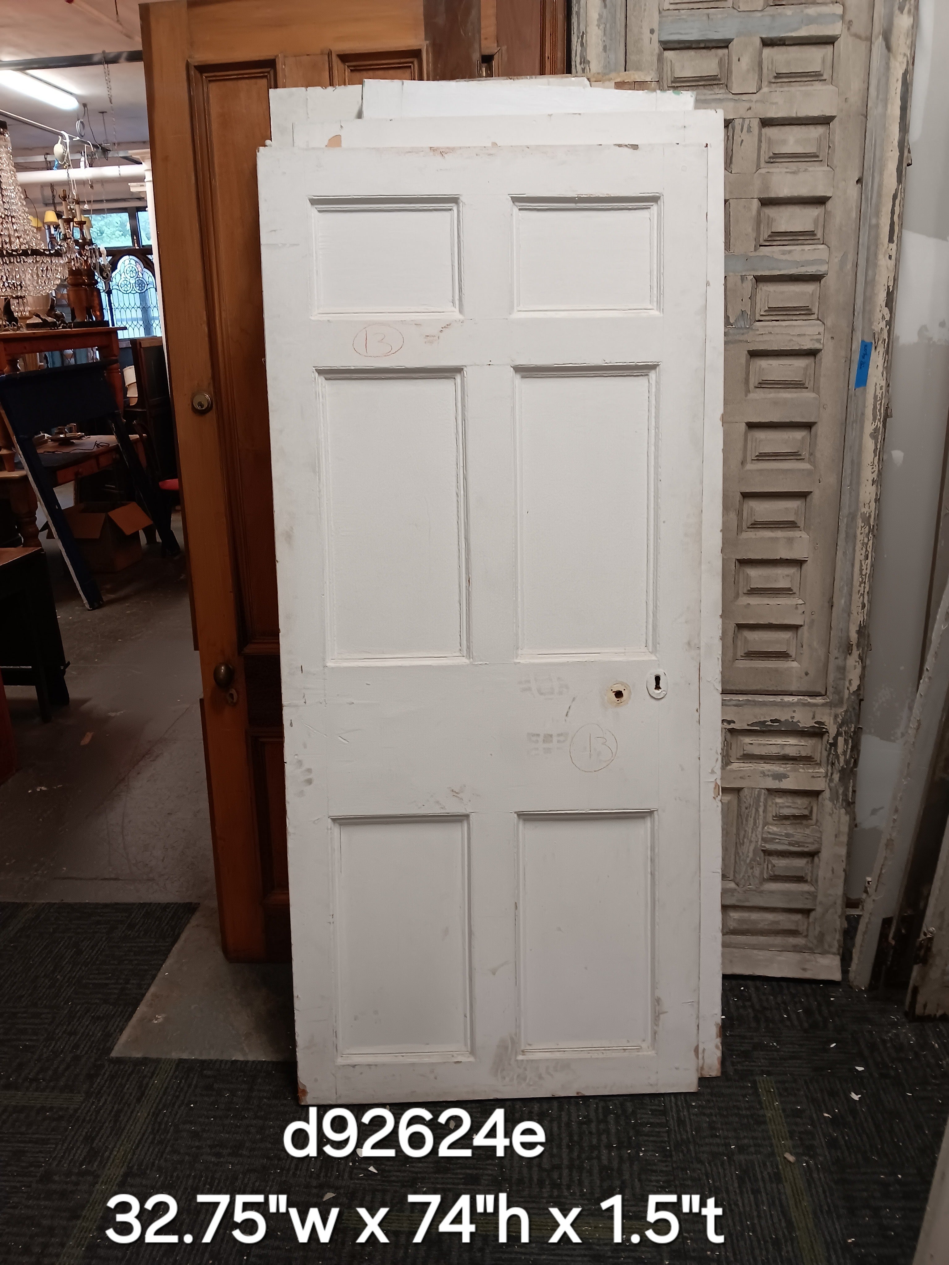 Colonial 6 panel door with flat back - d92624e | Hudson Valley