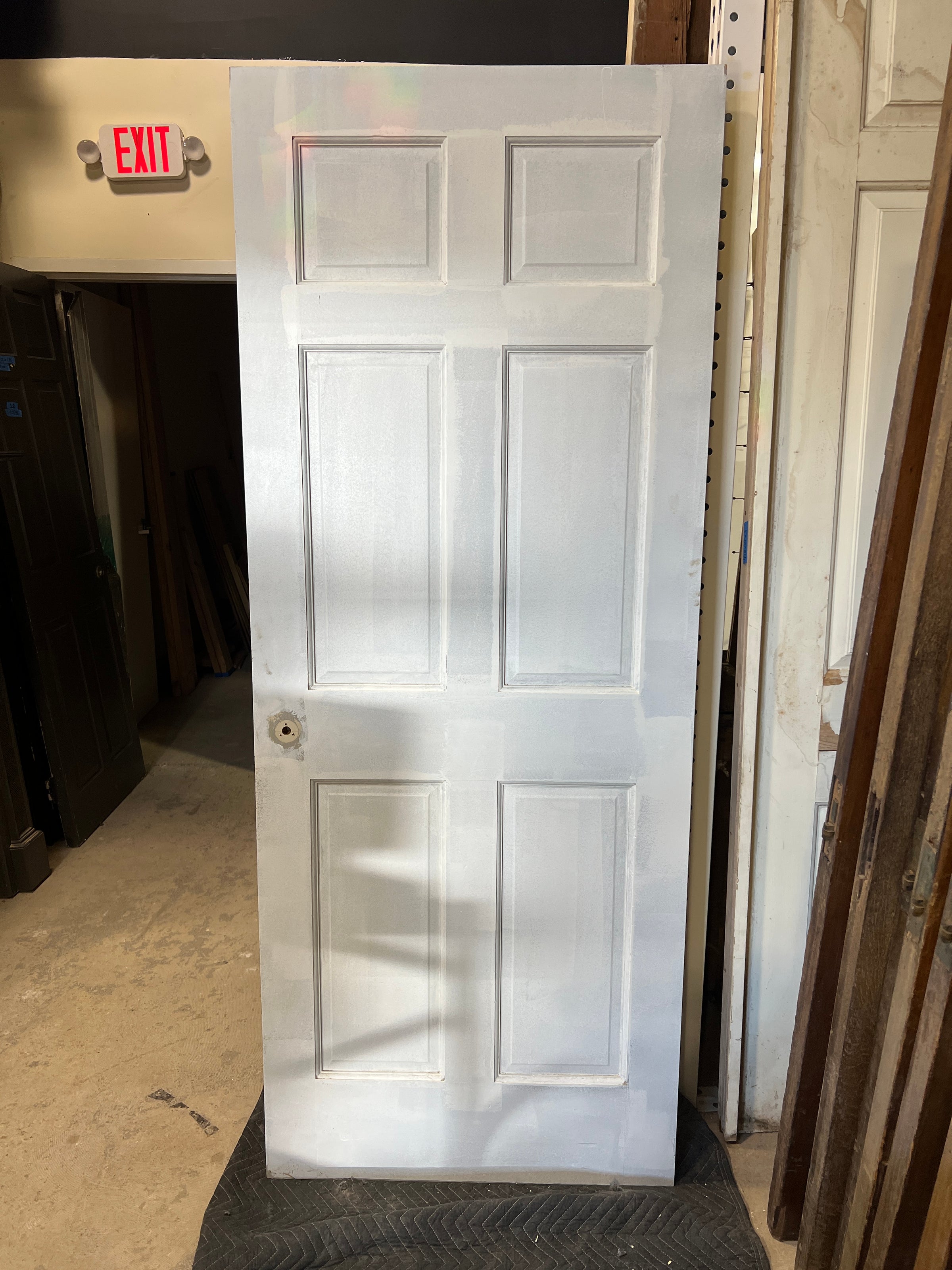 Single Six Paneled White Painted Door, 80