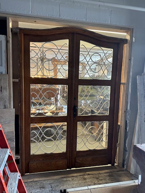 French Oak Doors in Jamb with Iron and Glass | Hudson Valley House
