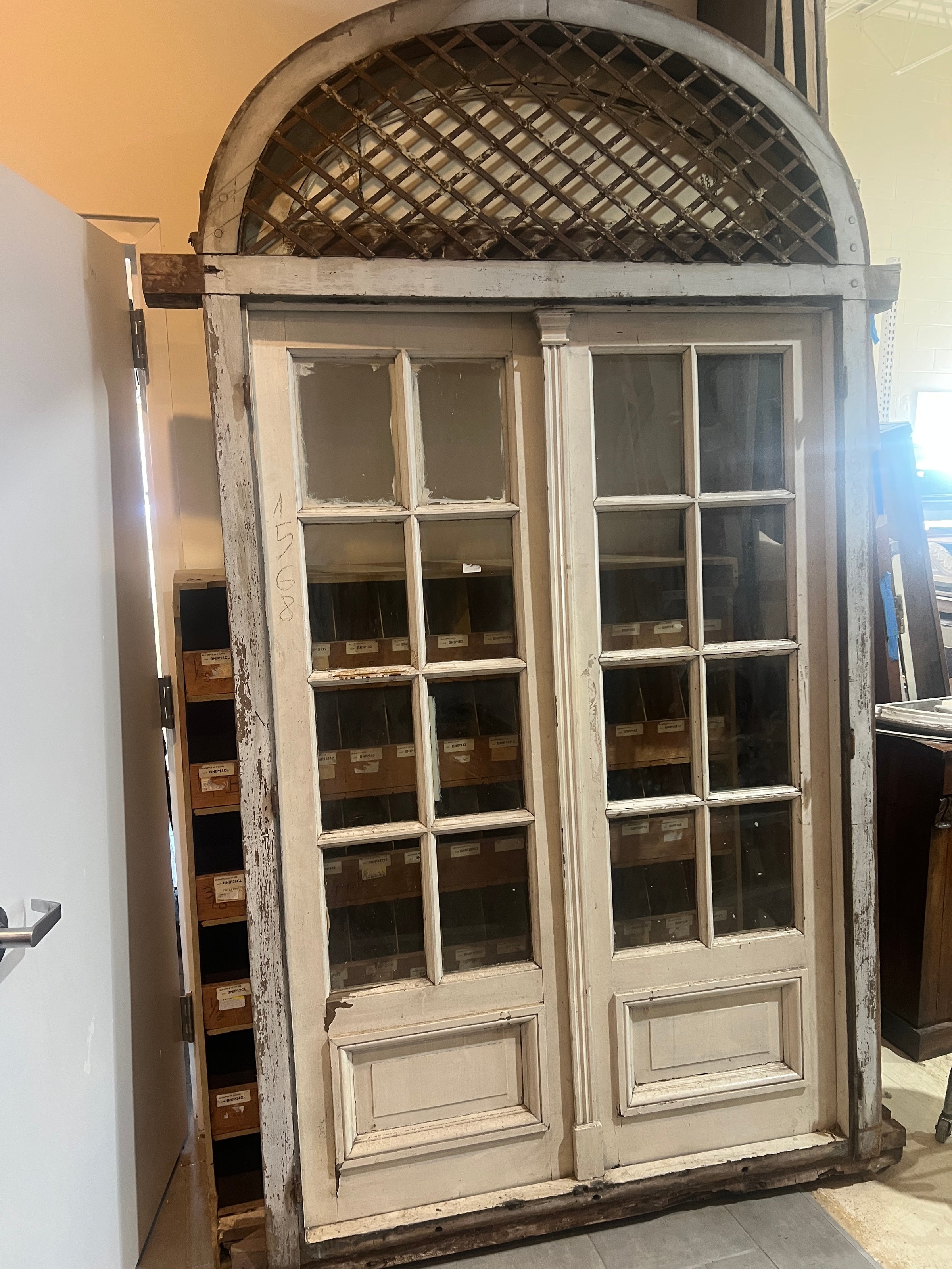 French Oak Doors in Jamb with Iron and Glass | Hudson Valley House