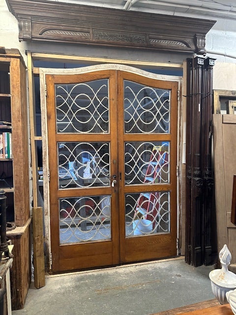 French Oak Doors in Jamb with Iron and Glass | Hudson Valley House