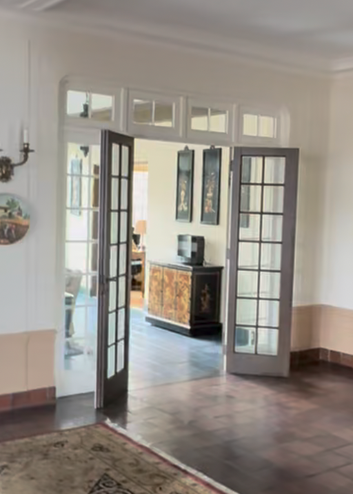 1918 Interior French Doors w Sidelights & Transoms in Jamb