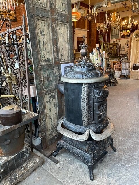 Antique Cast Iron Wood Stove Antique Cast Iron Parlor Stove For