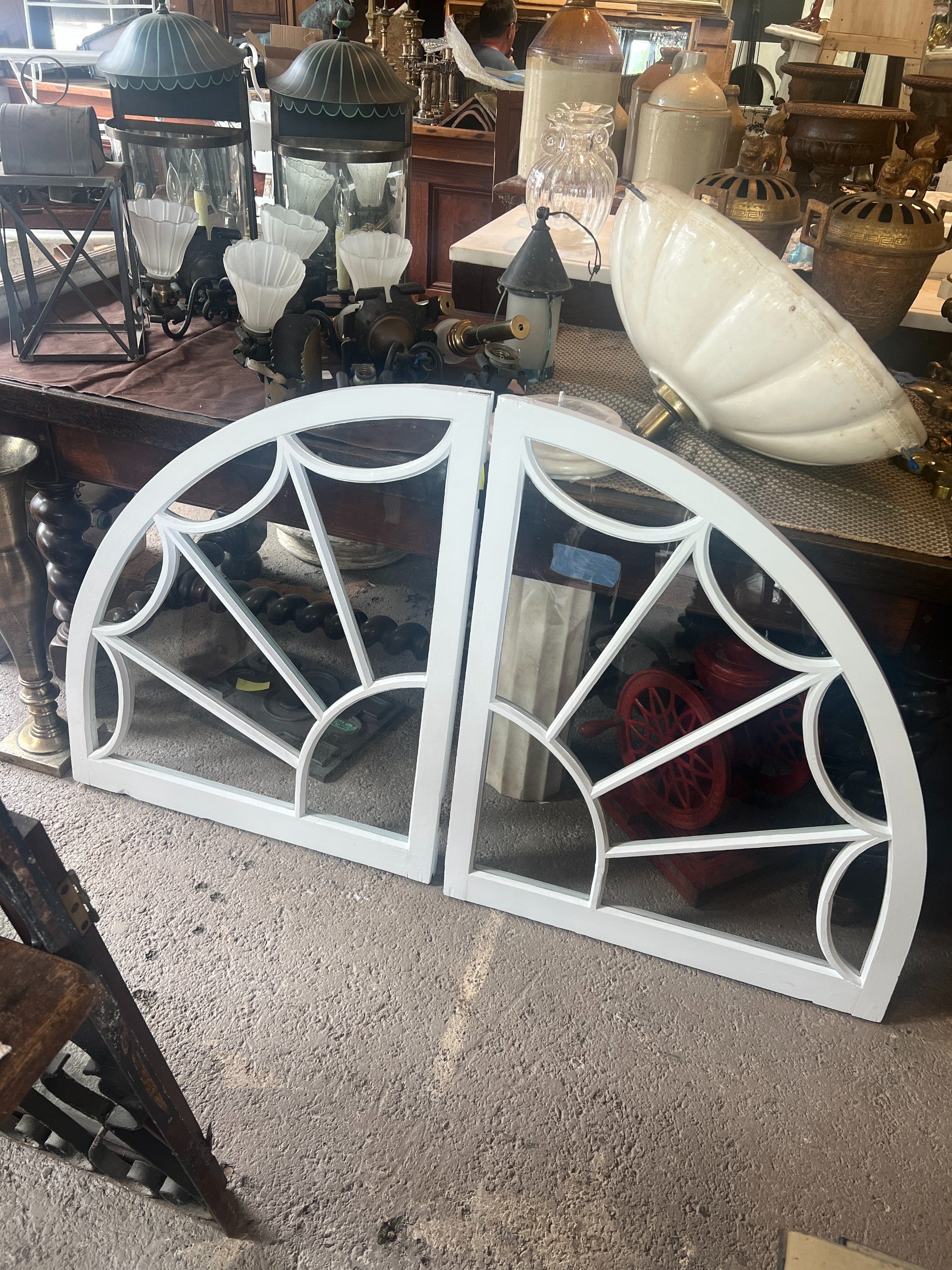 Fully Restored, Quarter Round Windows - Pair | Hudson Valley House