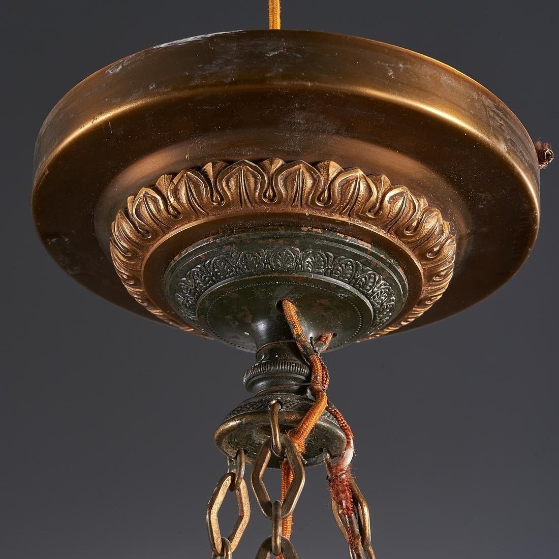 6 light shops chandelier-bronze