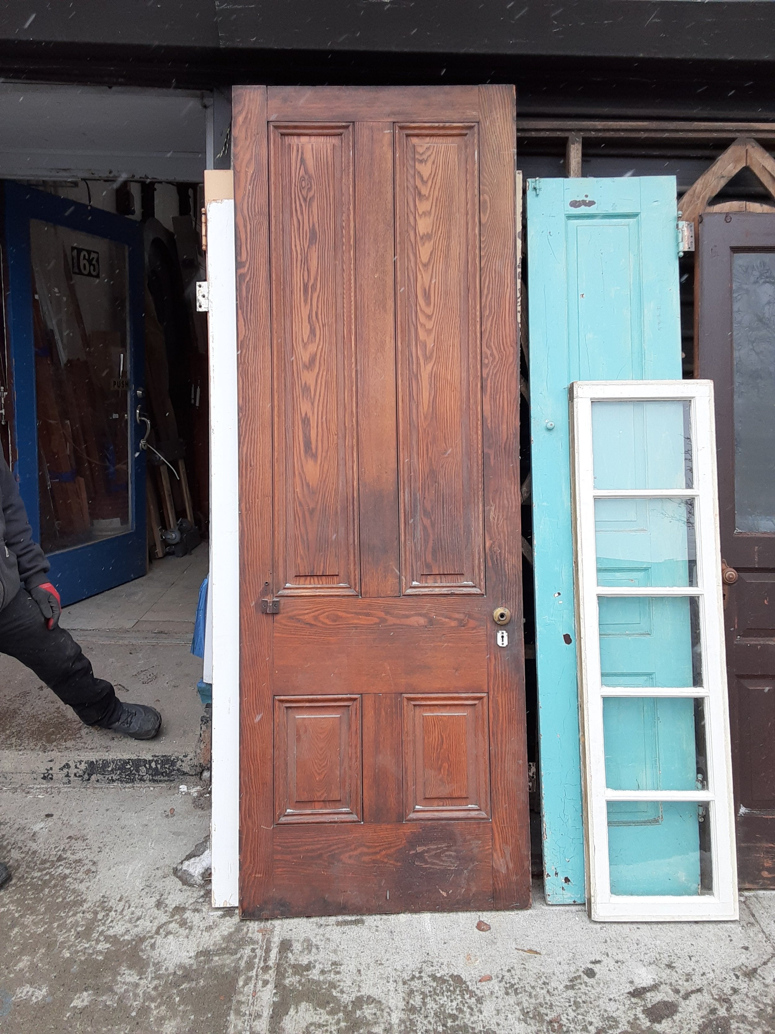 Four Panel XL American Chestnut Interior Door Architectural Salvage