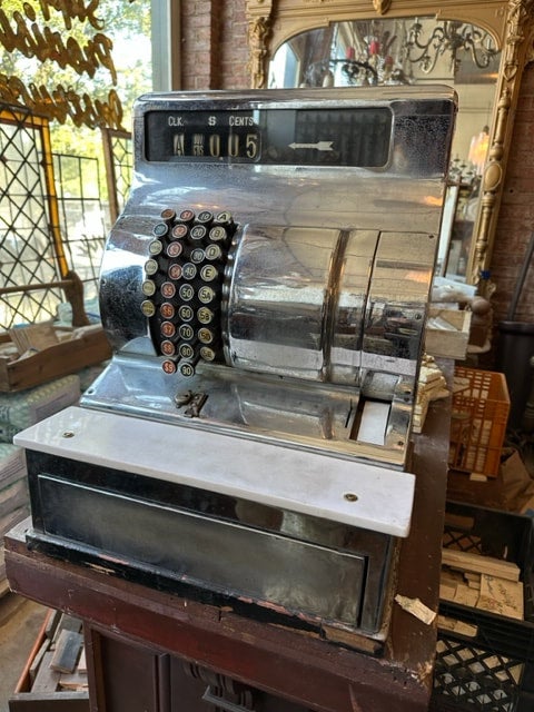 Chrome Cash Register with Key | Hudson Valley House Parts