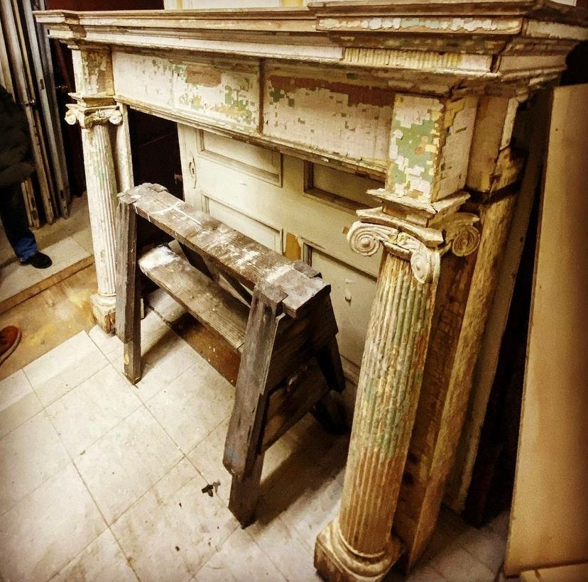 Ionic Column Federal Fireplace Mantel Architectural Salvage Hudson