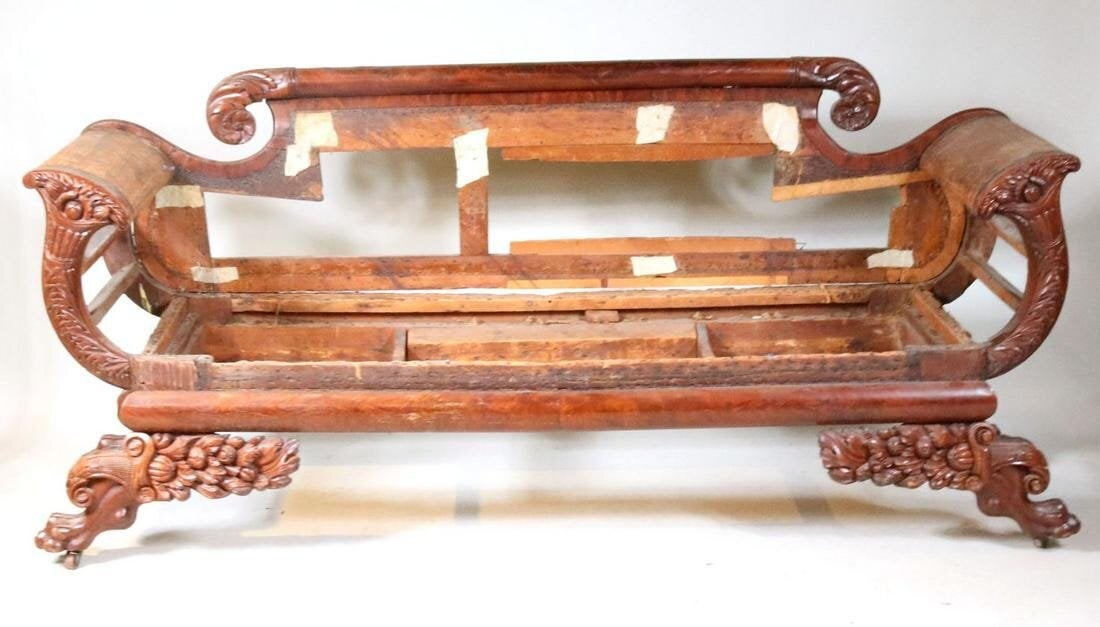 Carved Mahogany Regency Sofa Antiques Hudson Valley House Parts