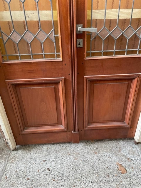 Leaded glass door sale panels